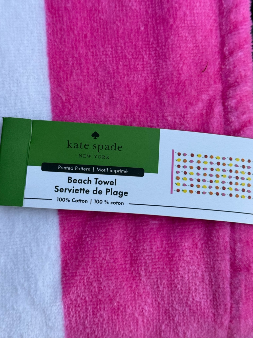 Kate Spade 100% Cotton Pool Beach Towel 36"x 72" - Picture 7 of 7